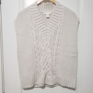 H&M White Cable Knit Sweater Vest - Size Small